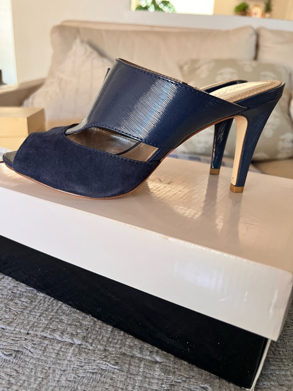 Alfani Navy Open-Toe Mule Sandals